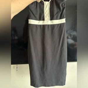 Semi formal dress with small slit in back